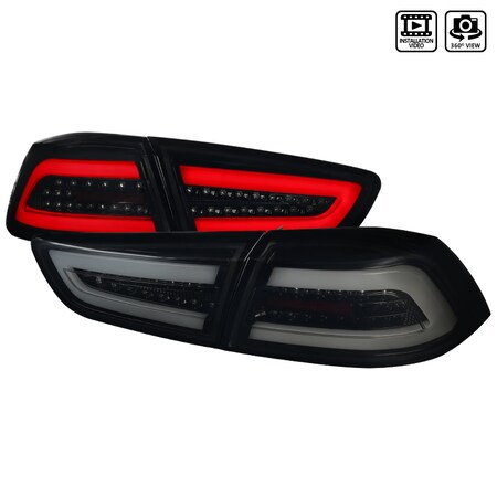 Spec-D Tuning 08-17 Mitsubishi Lancer Evo X LED Tail Lights, LT-EVO08BBLED-TM LT-EVO08BBLED-TM